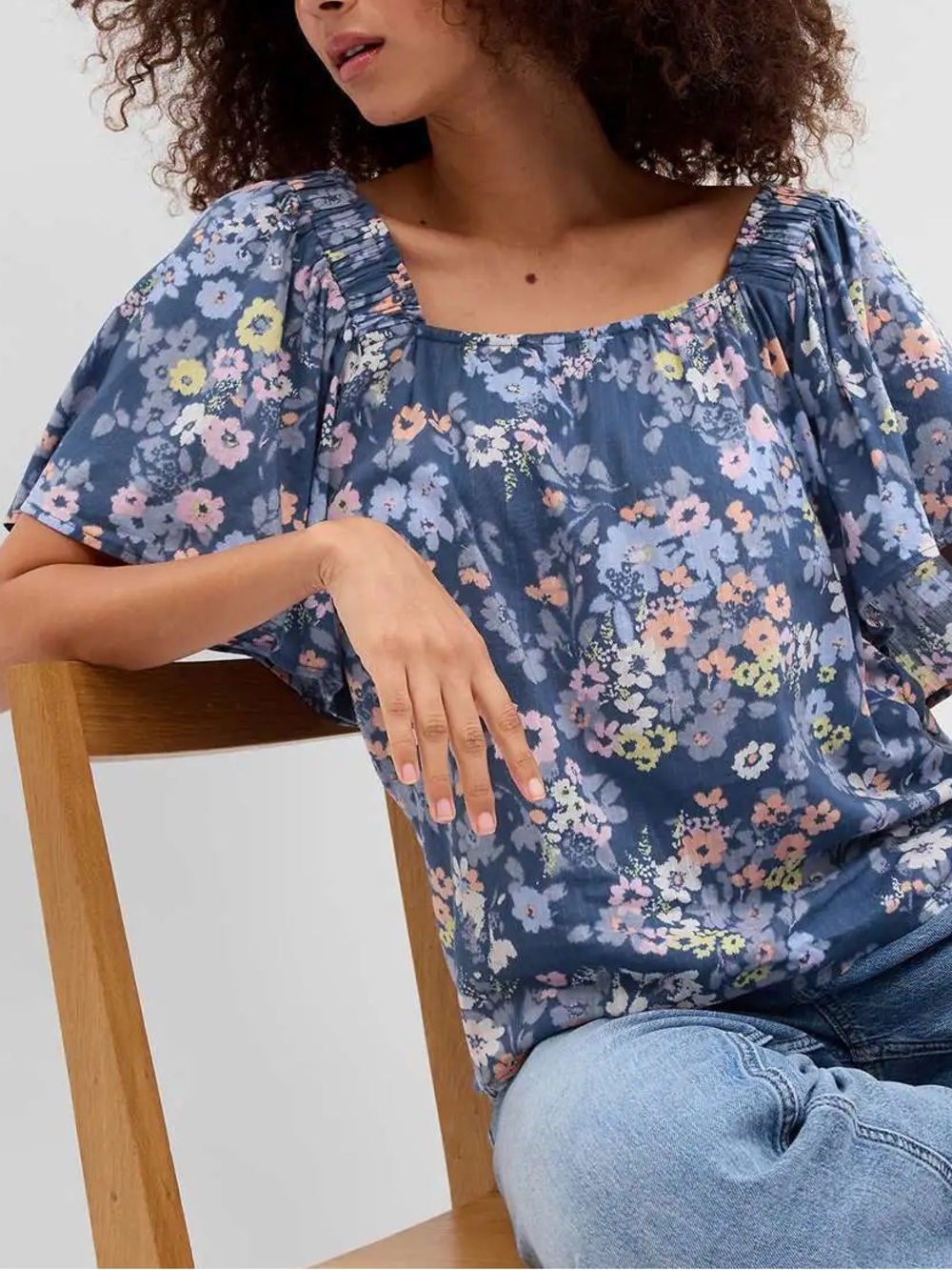 GAP Floral Square Neck Top
